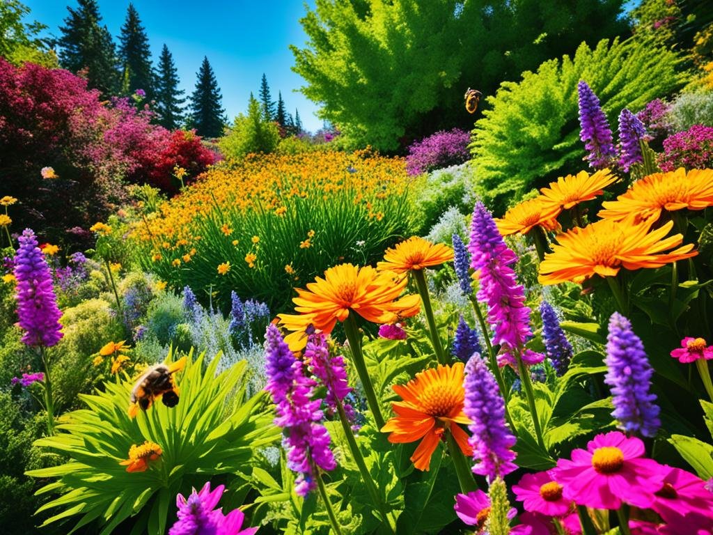 Api che impollinano fiori