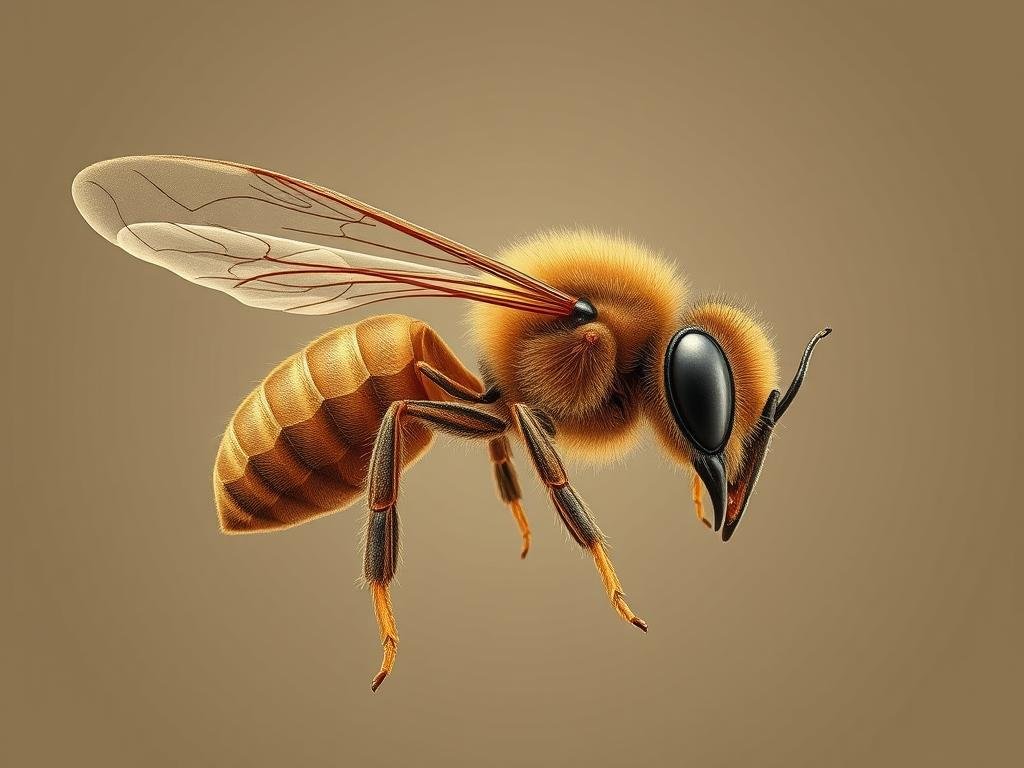 A highly detailed, anatomical cross-section of the intricate structure of an bee's stinger, showcasing its sharp, barbed design and precise engineering. Rendered in a muted, earthy palette with a technical, scientific illustration style, inspired by classical entomological studies. The stinger is depicted in a neutral, clinical setting, bathed in soft, directional lighting that highlights its complex inner workings. APICOLTURA BORVEI MIELE