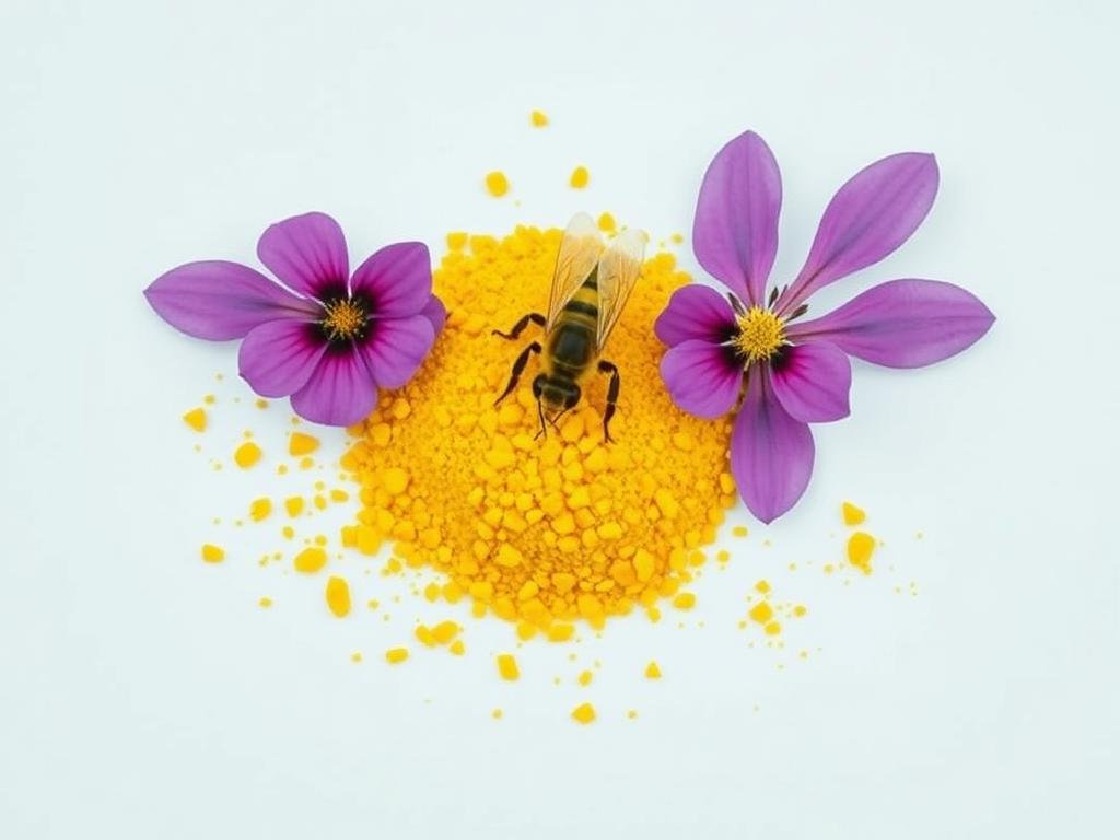 Genera un'immagine del polline d'api utilizzato per la bellezza naturale