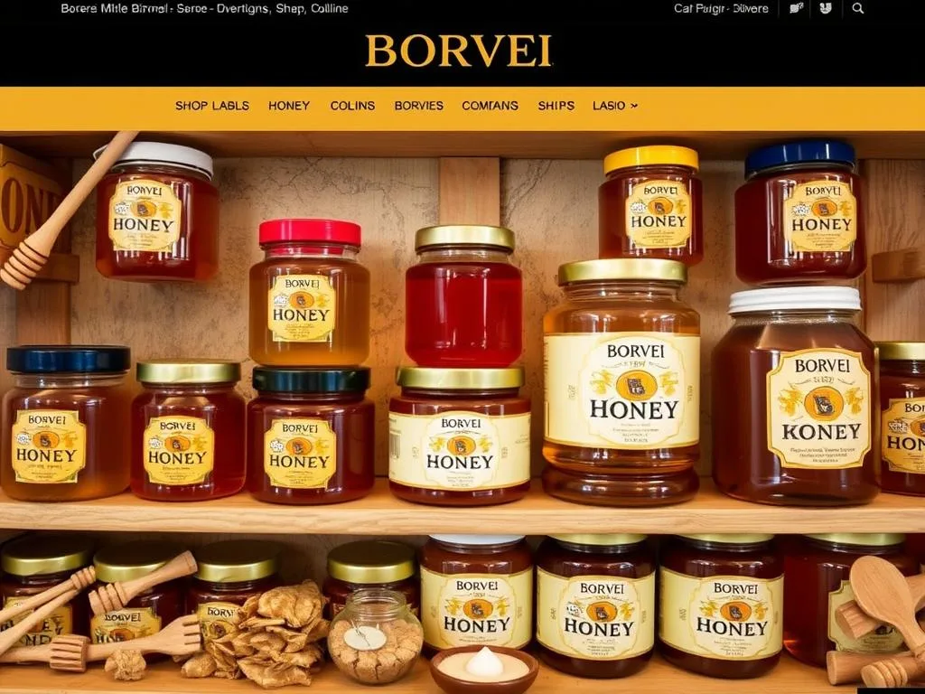 Immagine dello shop online Borvei con una varietà di mieli di alta qualità Immagine dello shop online Borvei con una varietà di mieli di alta qualità
