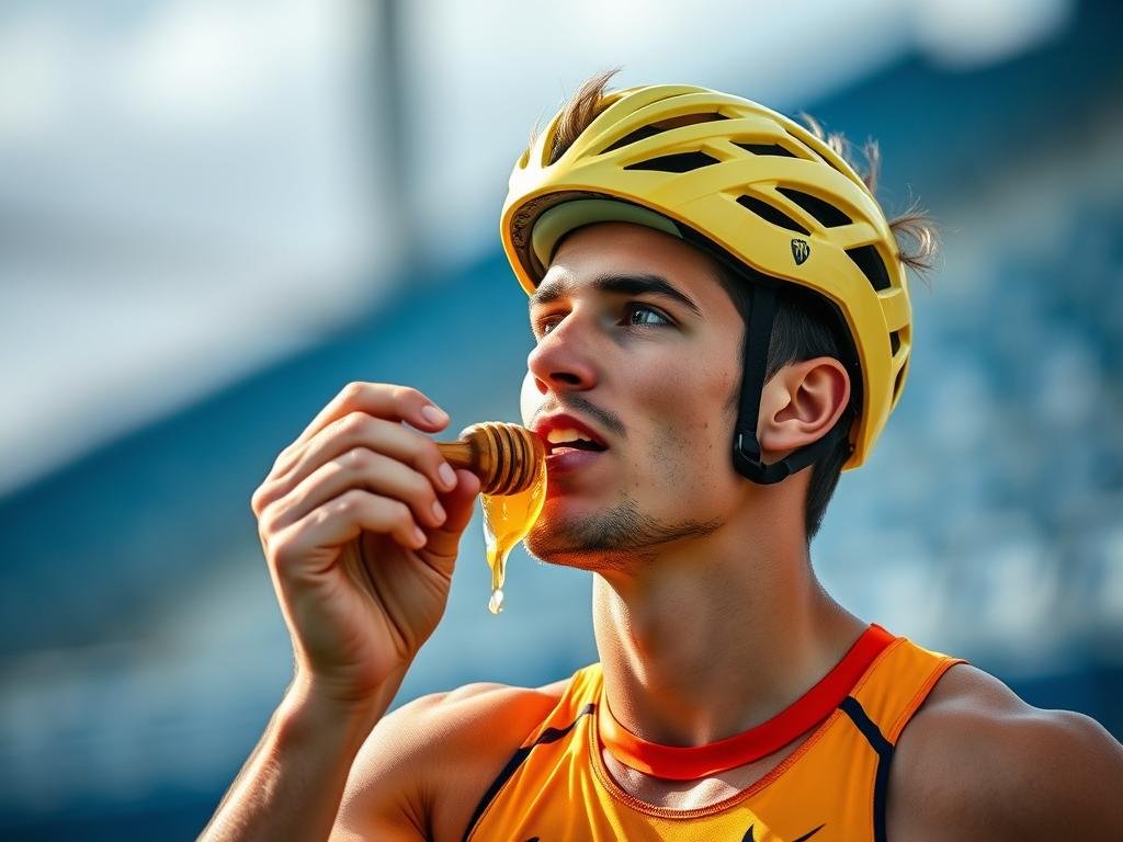 Immagine di un atleta che consuma miele prima dell'allenamento