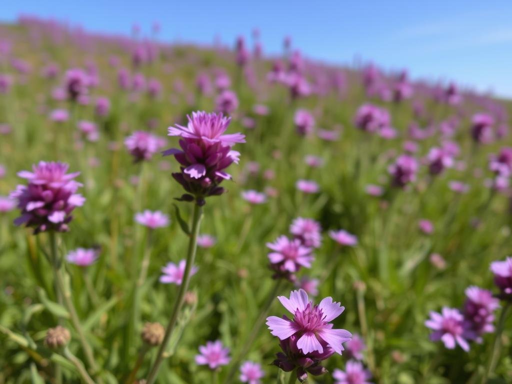 Immagine di un campo di erica in fiore