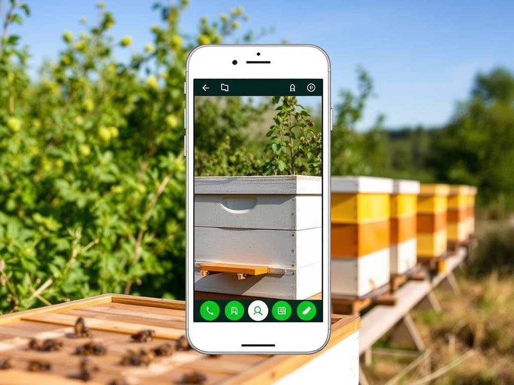 Genera un'immagine di un'applicazione mobile per il monitoraggio degli alveari