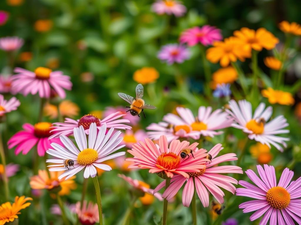Immagina un giardino pieno di fiori colorati che attirano le api