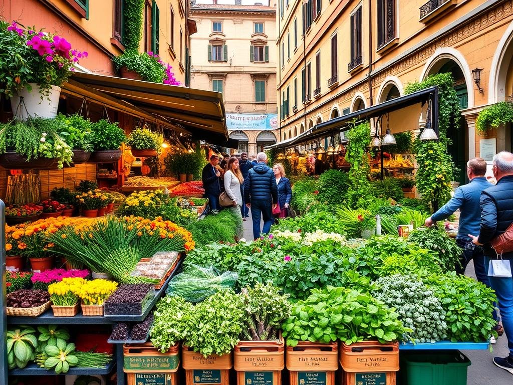 Immagine del Mercato delle Erbe nel Centro Storico di Bologna