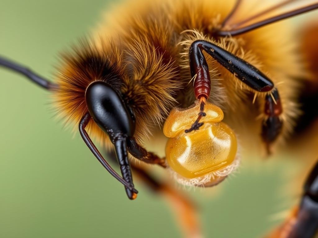Immagine di un acaro Varroa destructor su un'ape