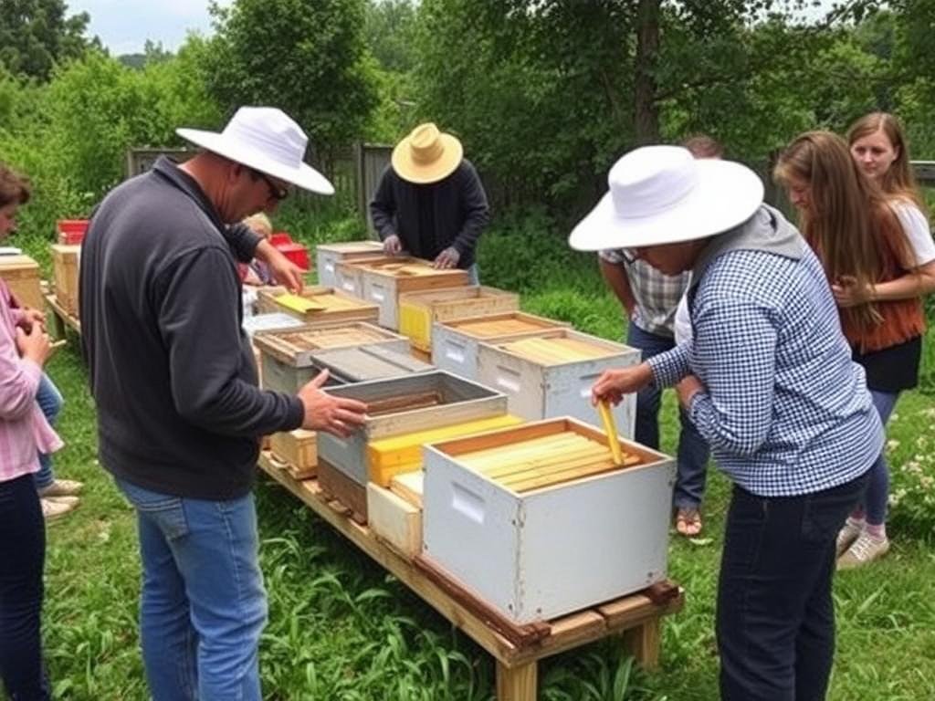 Immagine di un corso di apicoltura organizzato da un'associazione di categoria
