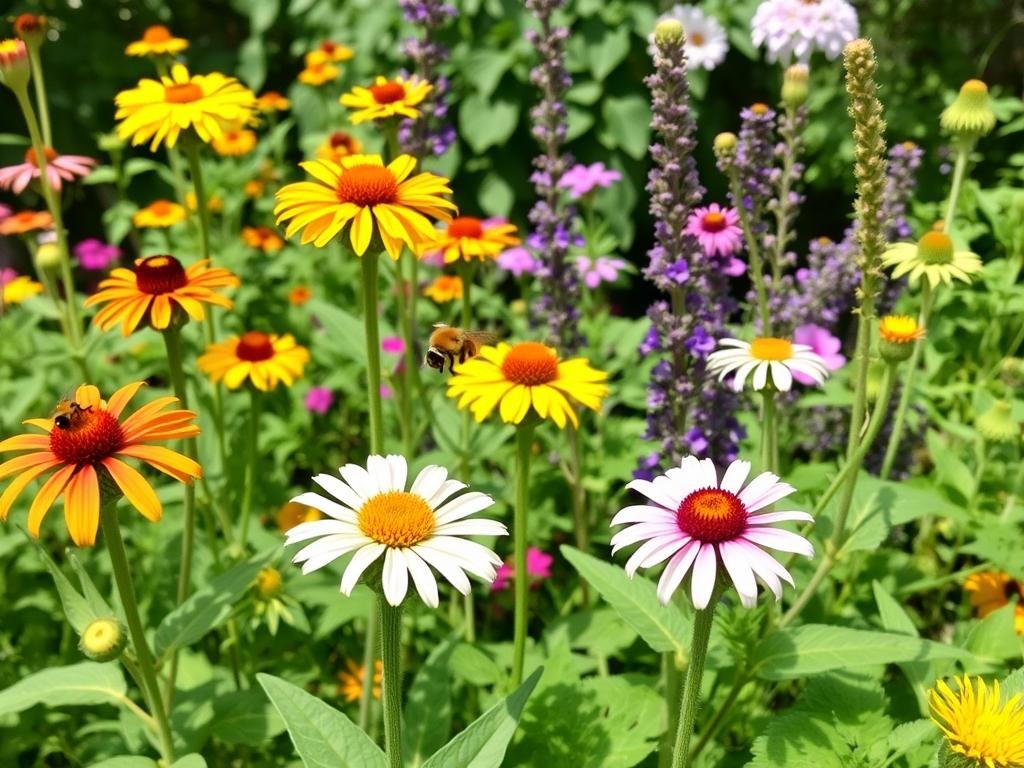 Immagine di un giardino con piante amiche delle api