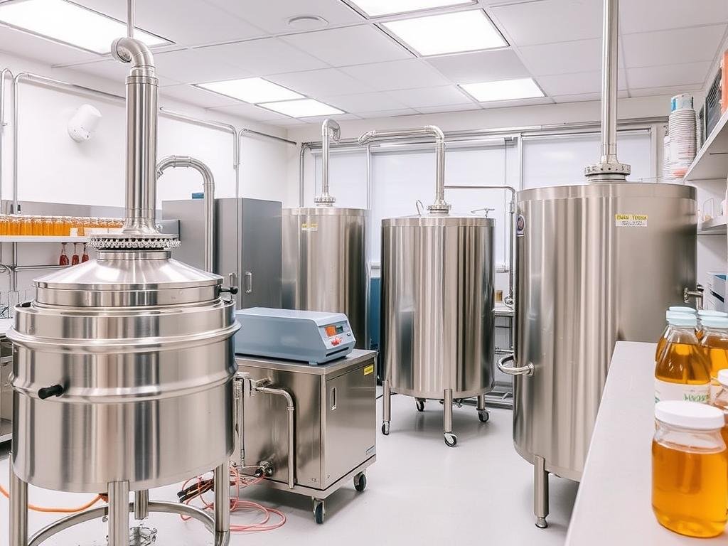 Laboratorio di Apicoltura Borvei Miele con attrezzature in acciaio inox
