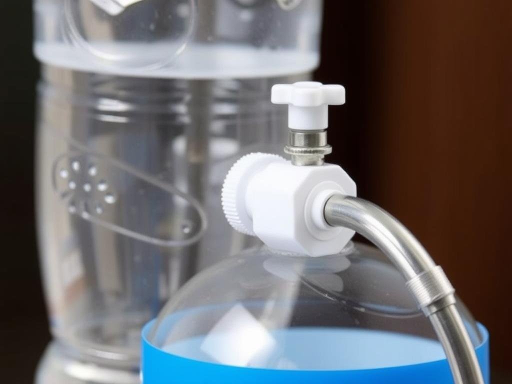 Genera un'immagine di Tap Trap applicato a una bottiglia d'acqua