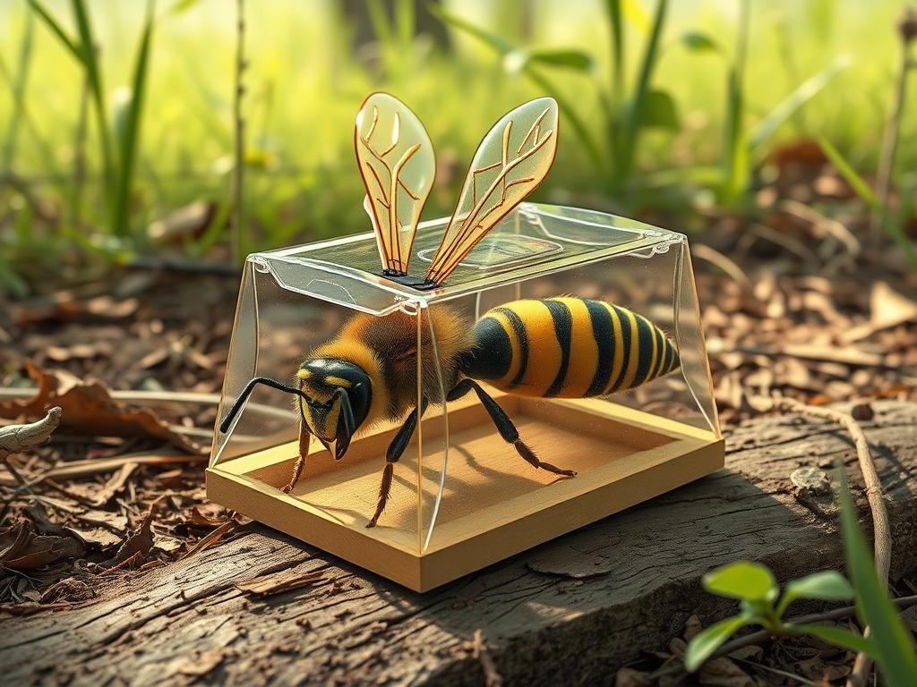 Genera un'immagine di una trappola per calabroni