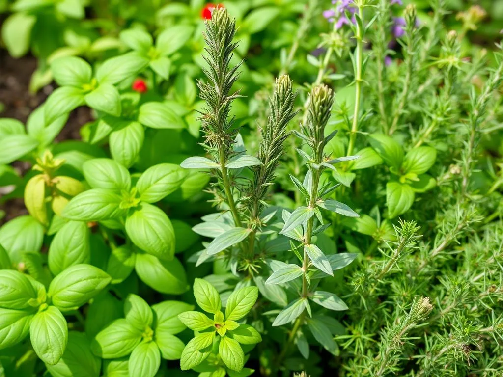 Immagine di piante aromatiche in un giardino Immagine di piante aromatiche in un giardino